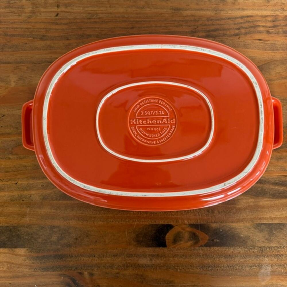 KitchenAid Orange 3.5qt Chip-Resistant Ceramic Casserole Dish - Picture 5 of 6